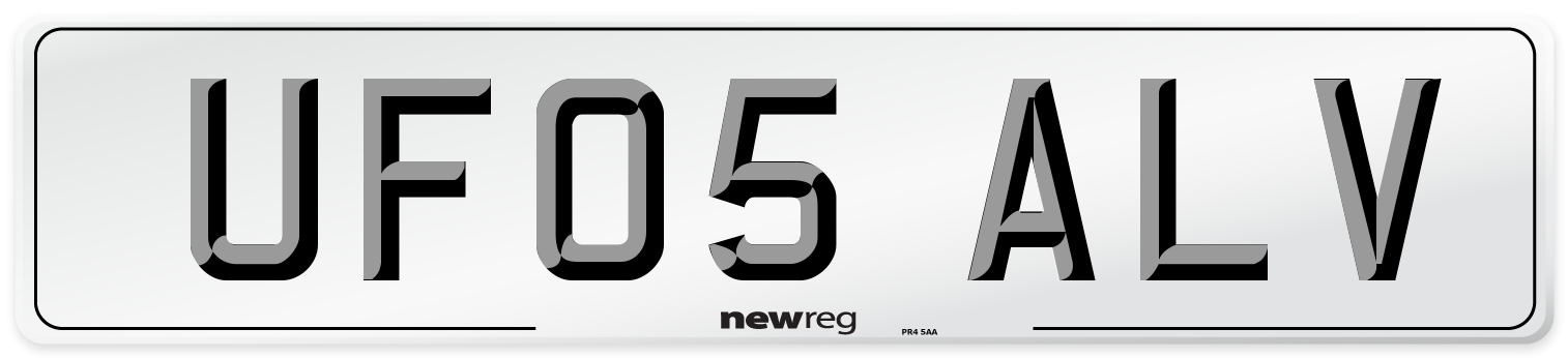 UF05 ALV Number Plate from New Reg